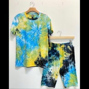 Tie Dye Set (short sleeve top & biker shorts)